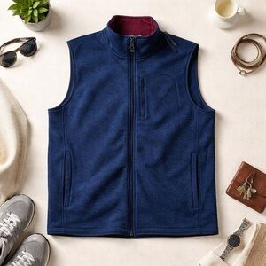 NWT Nautica Navy Sweater Fleece Vest | Men’s Medium | Quiet Luxury Prep